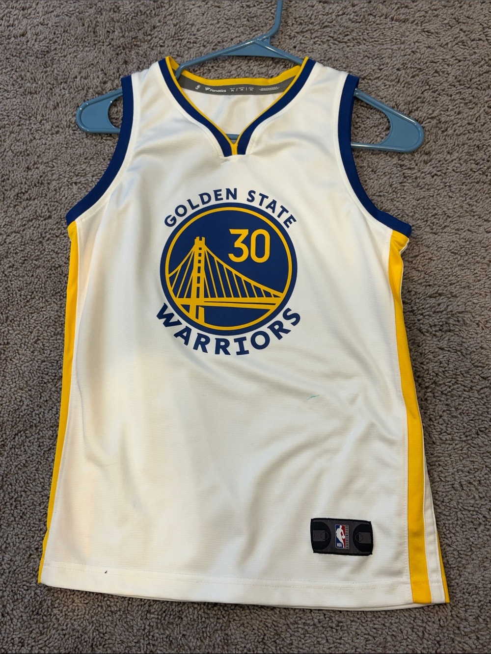 Golden State Warriors Kids White & Blue Jersey - Number 30 Steph Curry